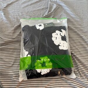 Black and White denim tear hoodie